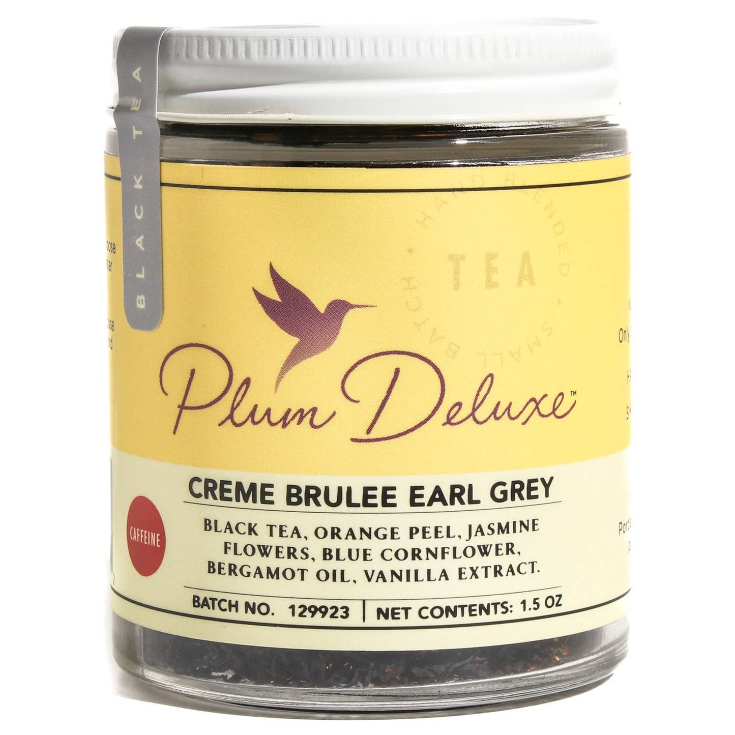 Plum Deluxe Tea - Creme Brulee Earl Grey Loose Tea in Glass Jar