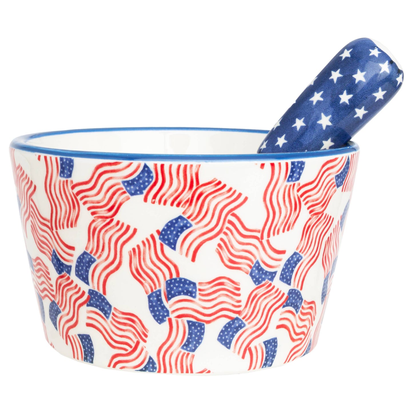 Stars & Stripes Ceramic 14 oz. Bowl & Spreader
