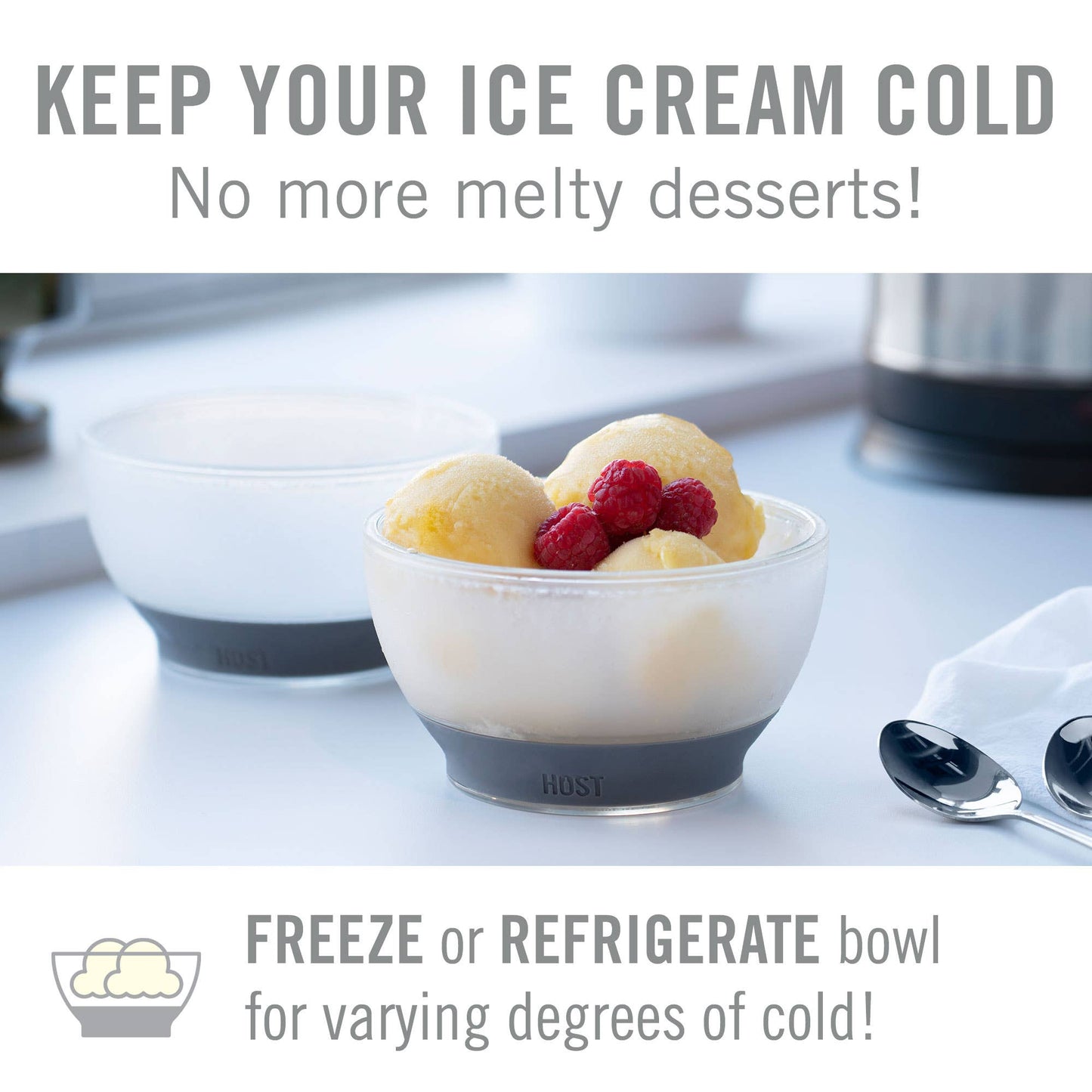 Ice Cream FREEZE™ Cooling Bowls w/ Cooling Gel - Set of 2