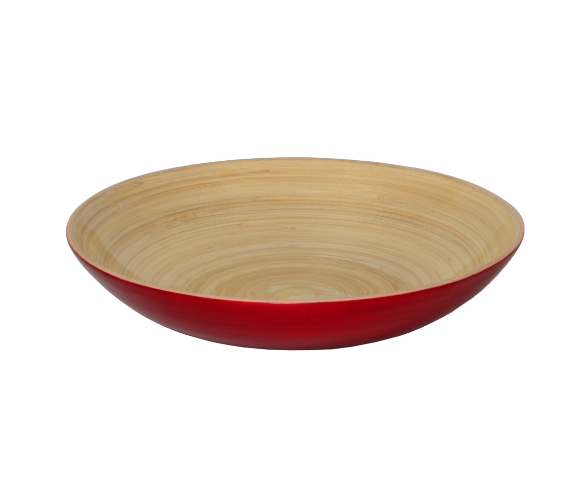 Bamboo serving bowl in Red