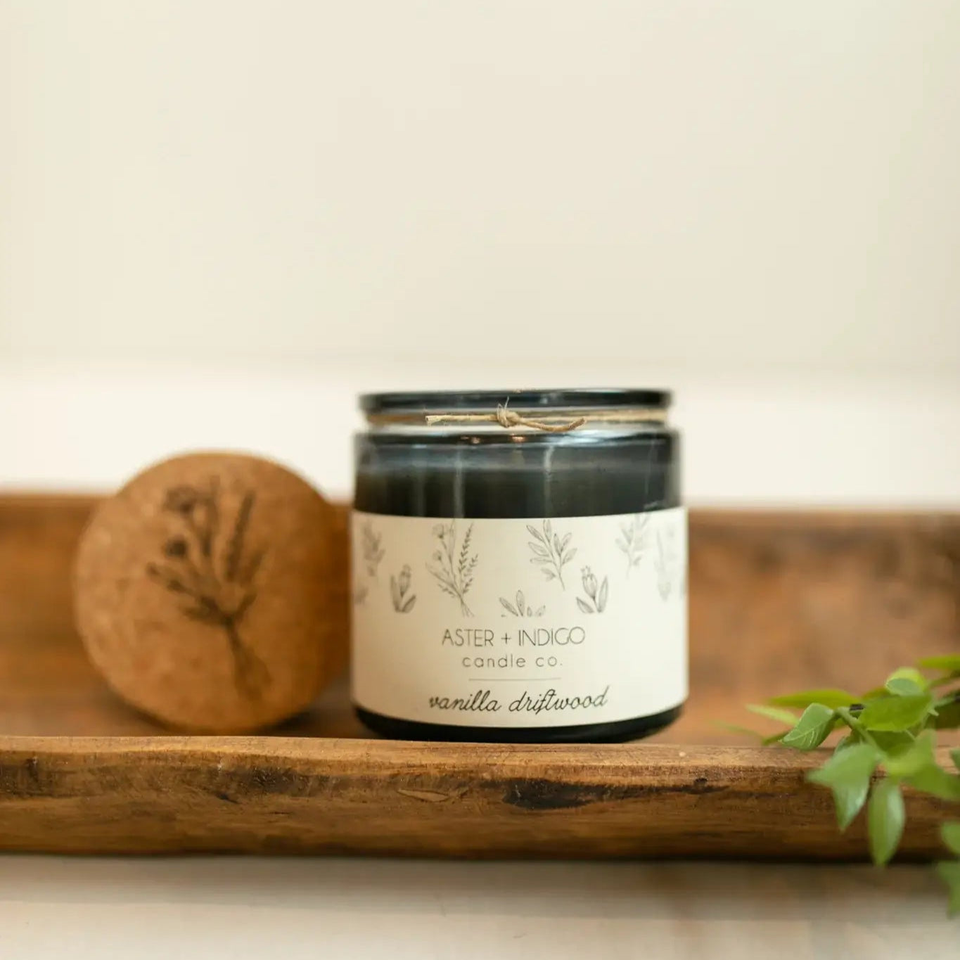 Aster Indigo Vanilla Driftwood Candle
