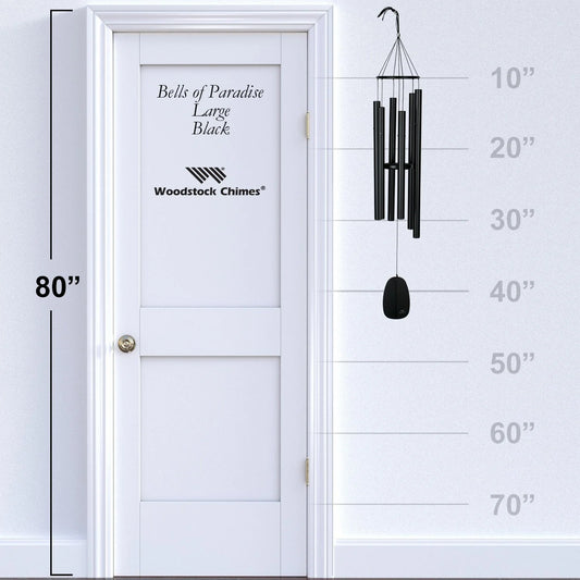 Woodstock Bells of Paradise Wind Chime - Black 44"