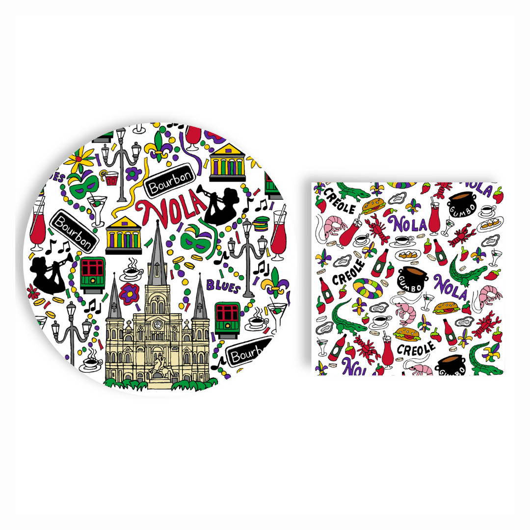 Big Easy" 48 Pc Paper Plate & Napkin Set