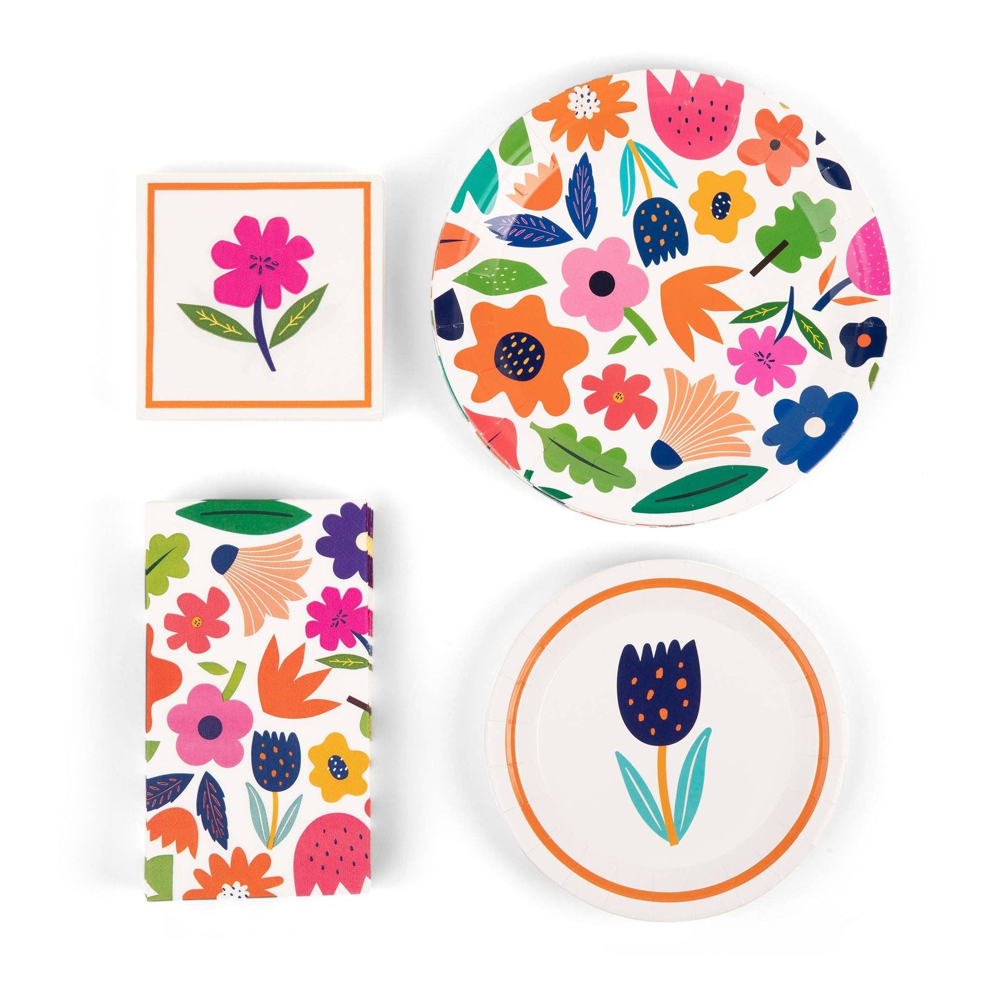 Bold Botanicals" 80 Pc Paper Plate & Napkin Set