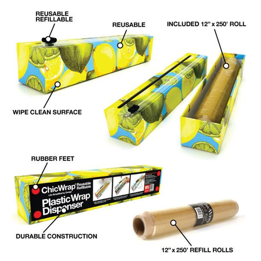 ChicWrap Plastic Wrap Dispenser - Lemon