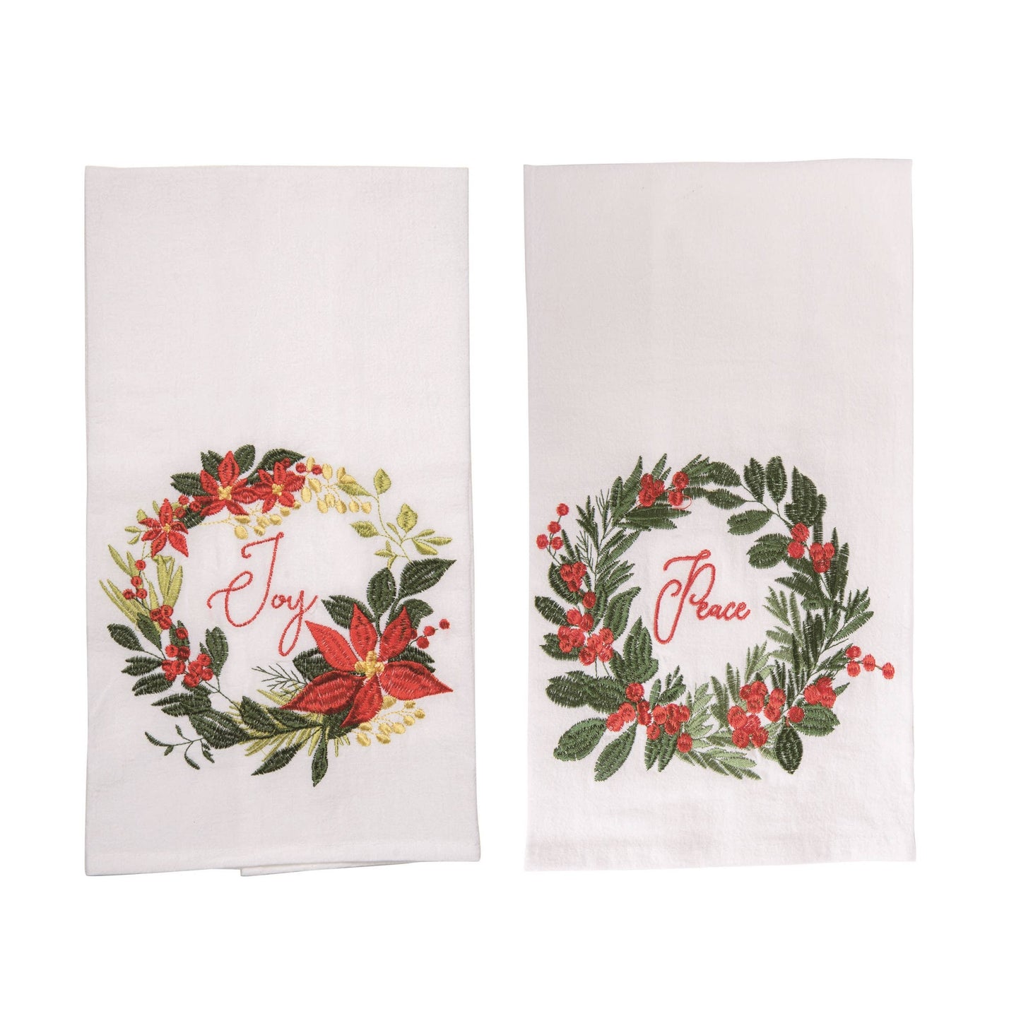 Christmas Embroidered Flourish Tea Towel
