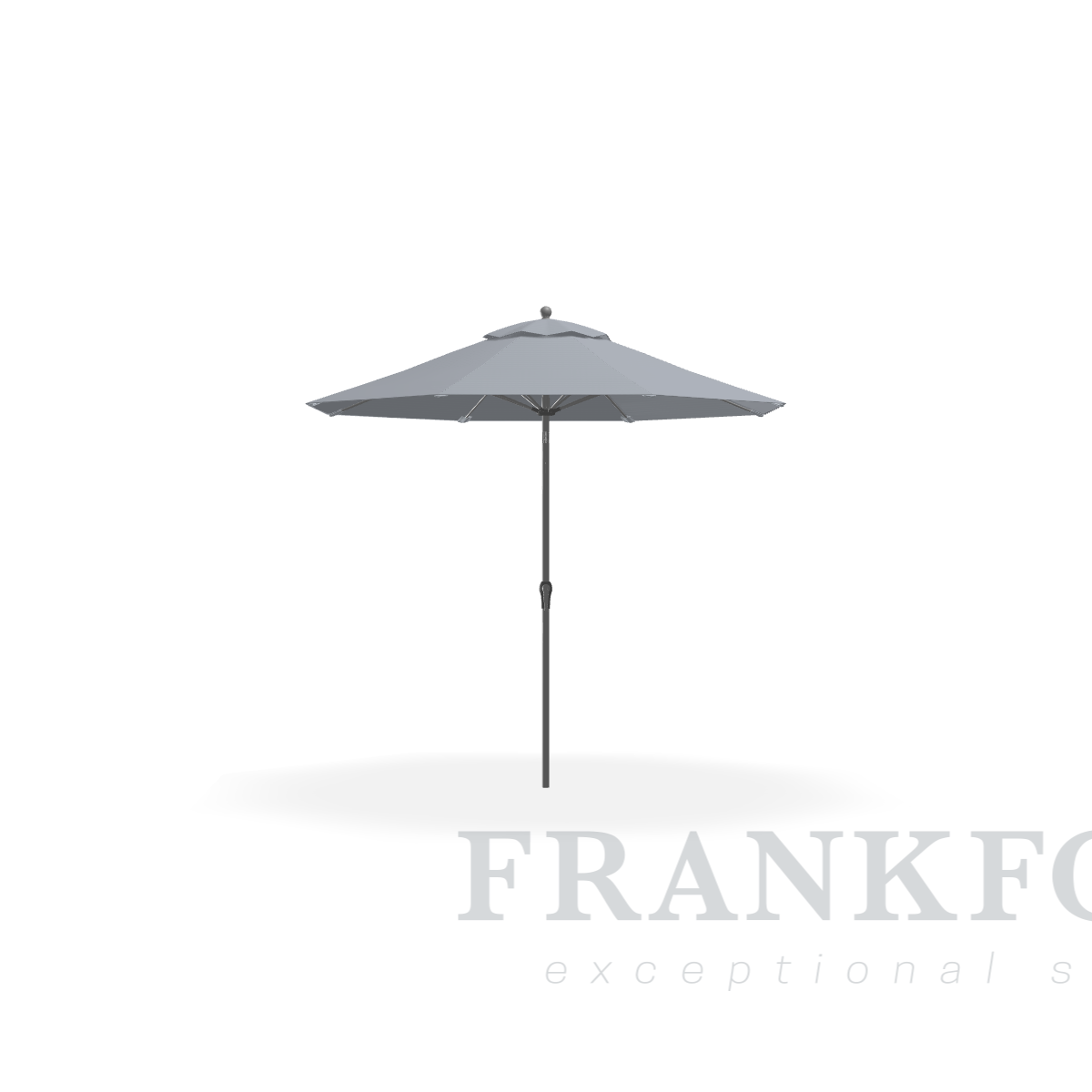 Frankford Monterey 9' Titanium  Fiberglass Rib Matte Silver Aluminum Pole w/ Crank Auto Tilt  Acrylic