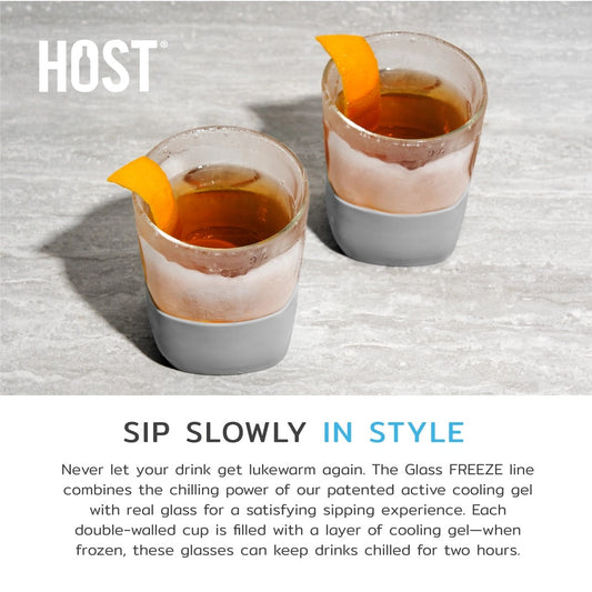Host Whiskey Freeze Cooling Glasses - Frost  Set of 2