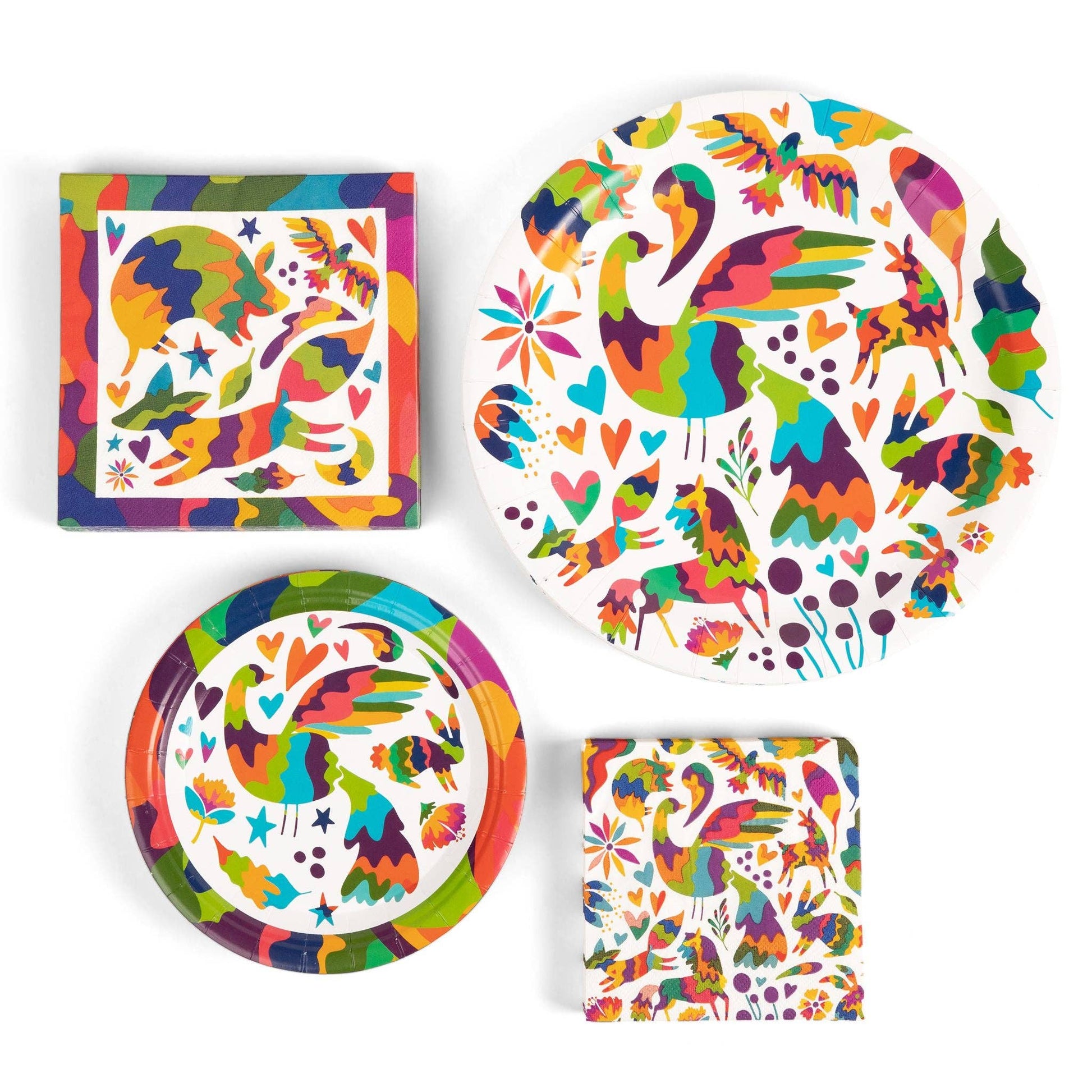 Joyful Otomi" 80 Pc Paper Plate & Napkin Set