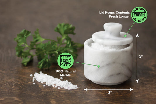 White Marble Salt Cellar with Lid