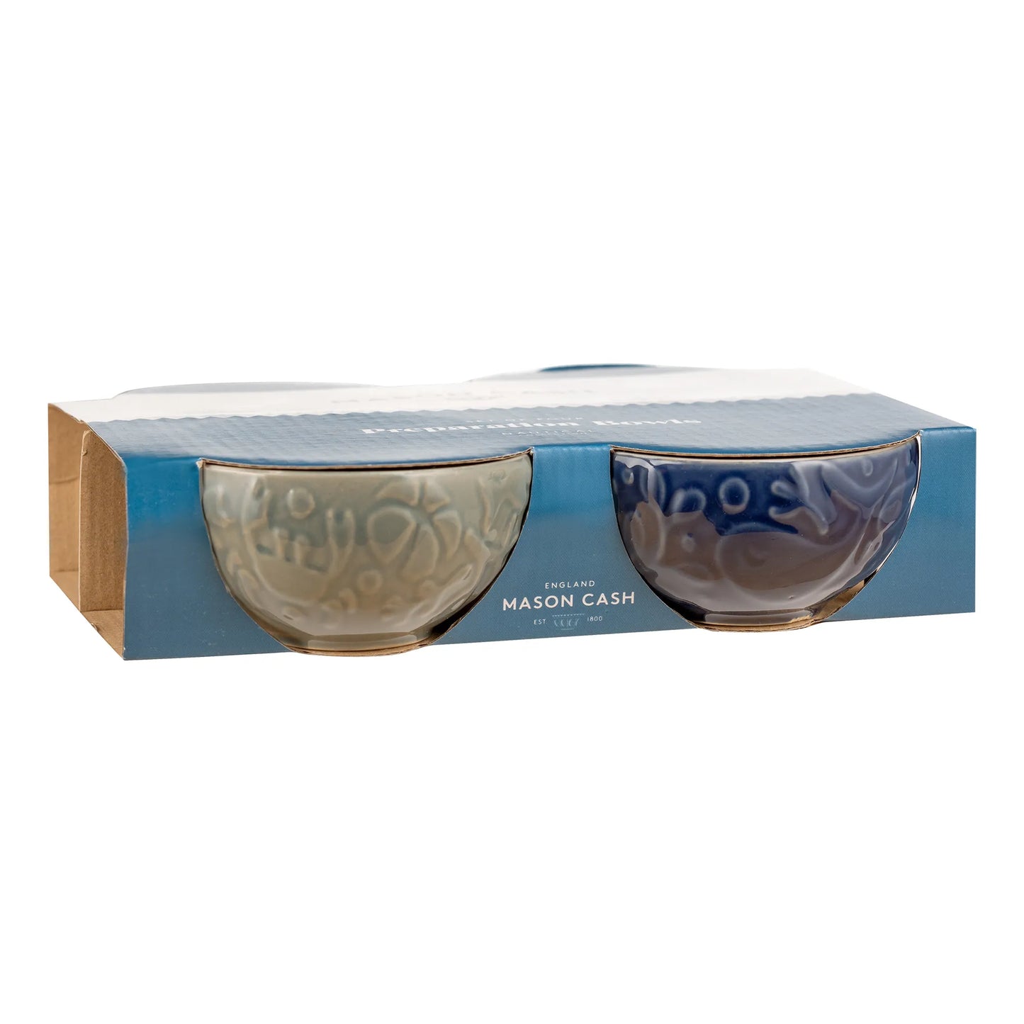 Mason Cash ceramic bowls in packaging on a white background