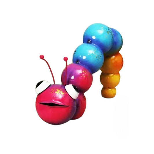 Colorful caterpillar-shaped with a white background
