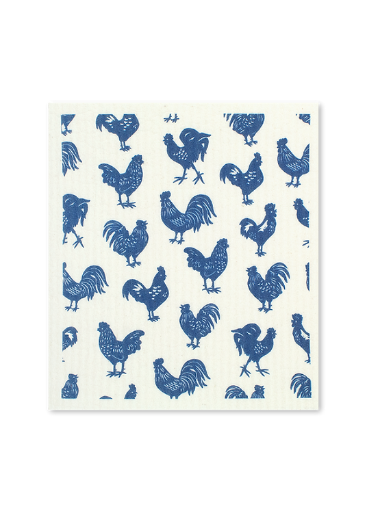 MuKitchen Sponge Cloth Blue Rooster