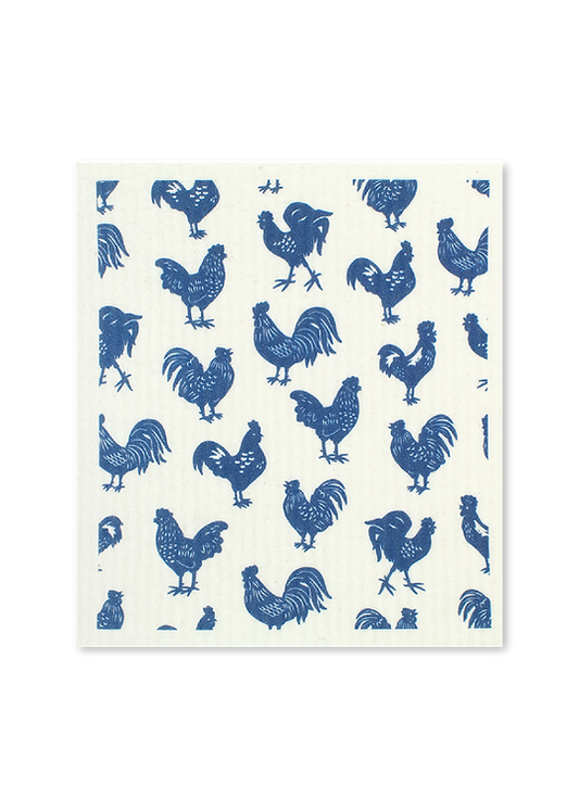 MuKitchen Sponge Cloth Blue Rooster