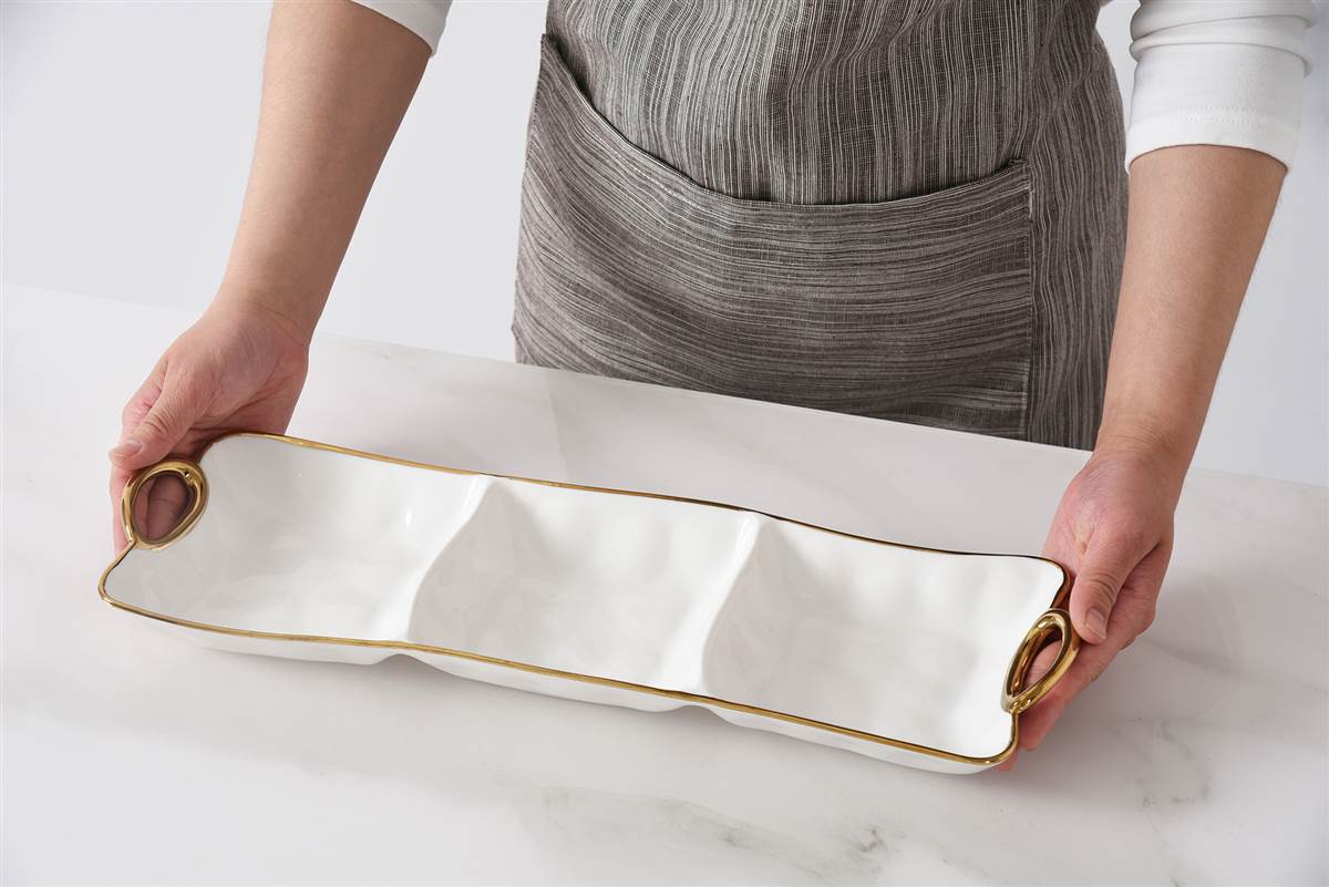 Pampa Bay Golden Handles 3 Section Server