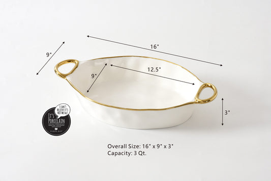 Pampa Bay Golden Handles Oval Baking Dish