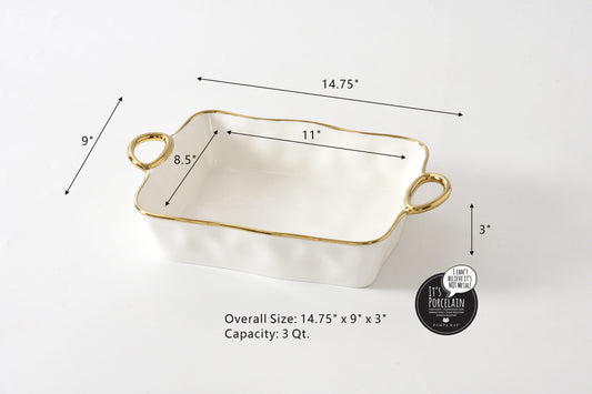 Pampa Bay Golden Handles Rectangular Baking Dish