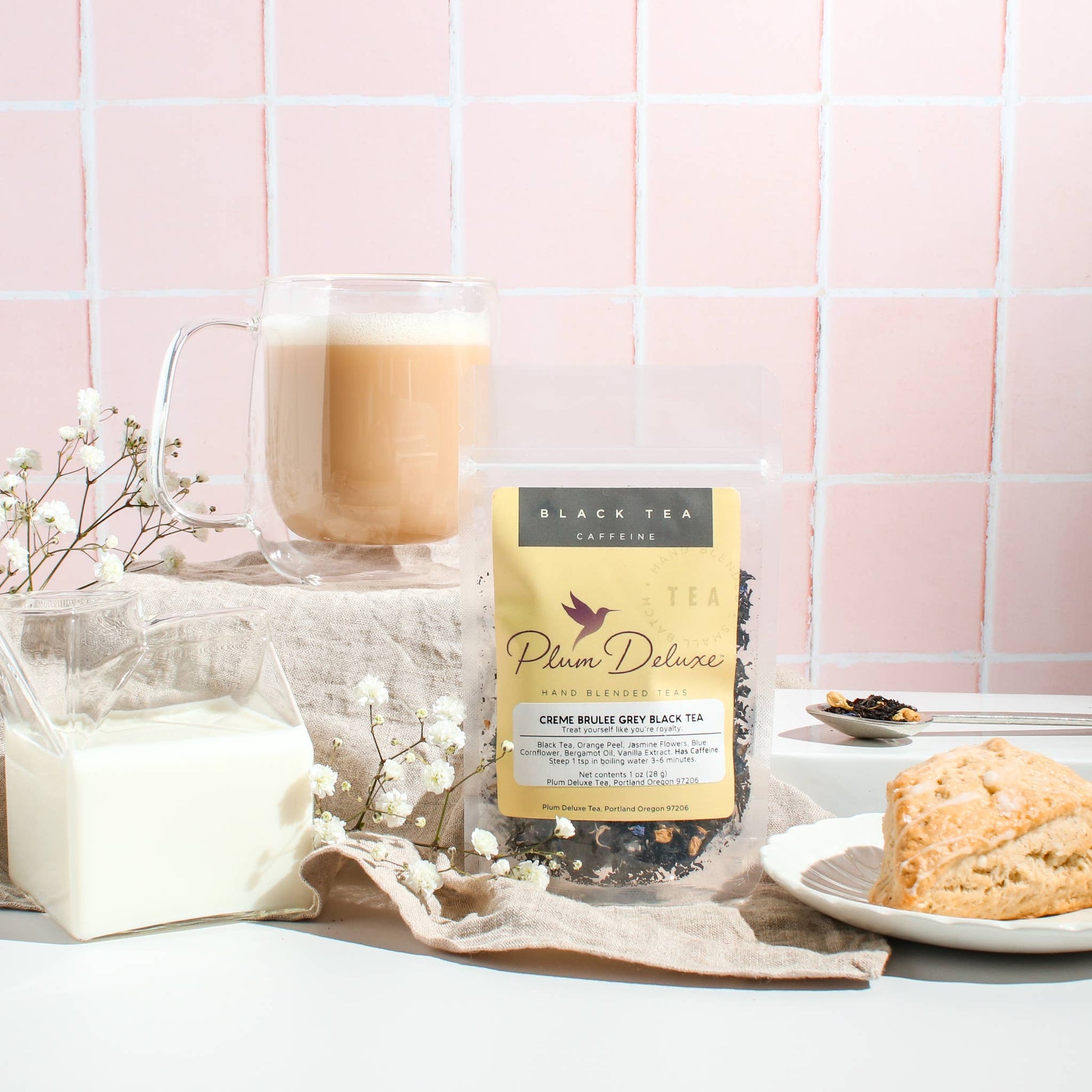 Plum Deluxe  Creme Brulee Grey Black Tea