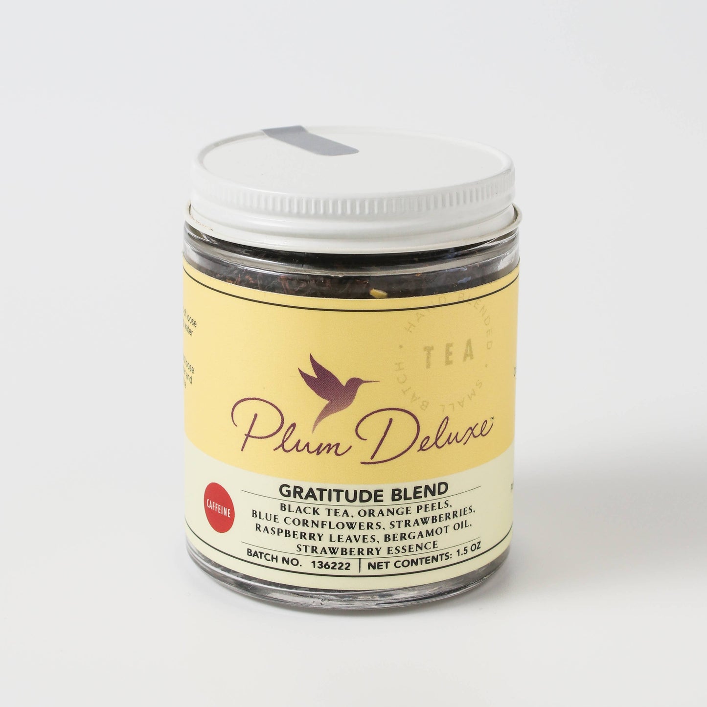 Plum Deluxe Tea Gratitude Strawberry Earl Grey Loose Tea in Jar