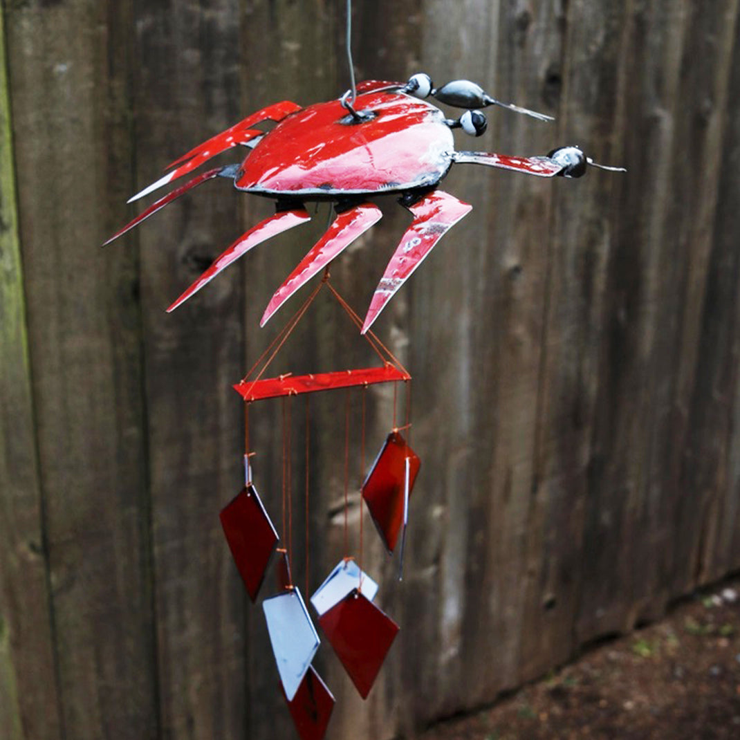 Red Crab Upcycled Oil Drum Wind Chime