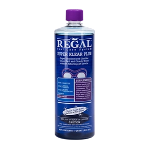 Bottle of Regal Super Klear Plus on a white background