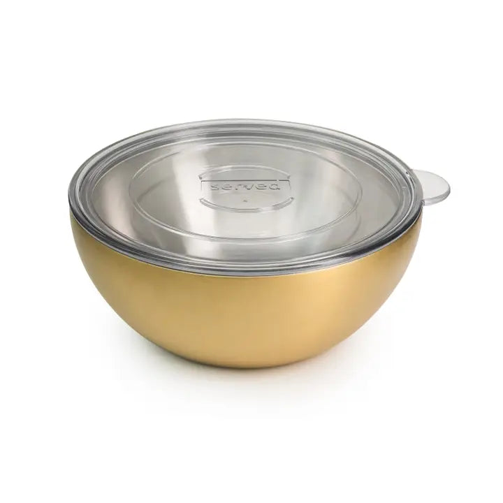 Served 3 QT Serving Bowl Golden