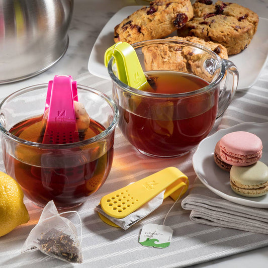 Steep & Squeeze Tea Bag Holder Yellow Pink