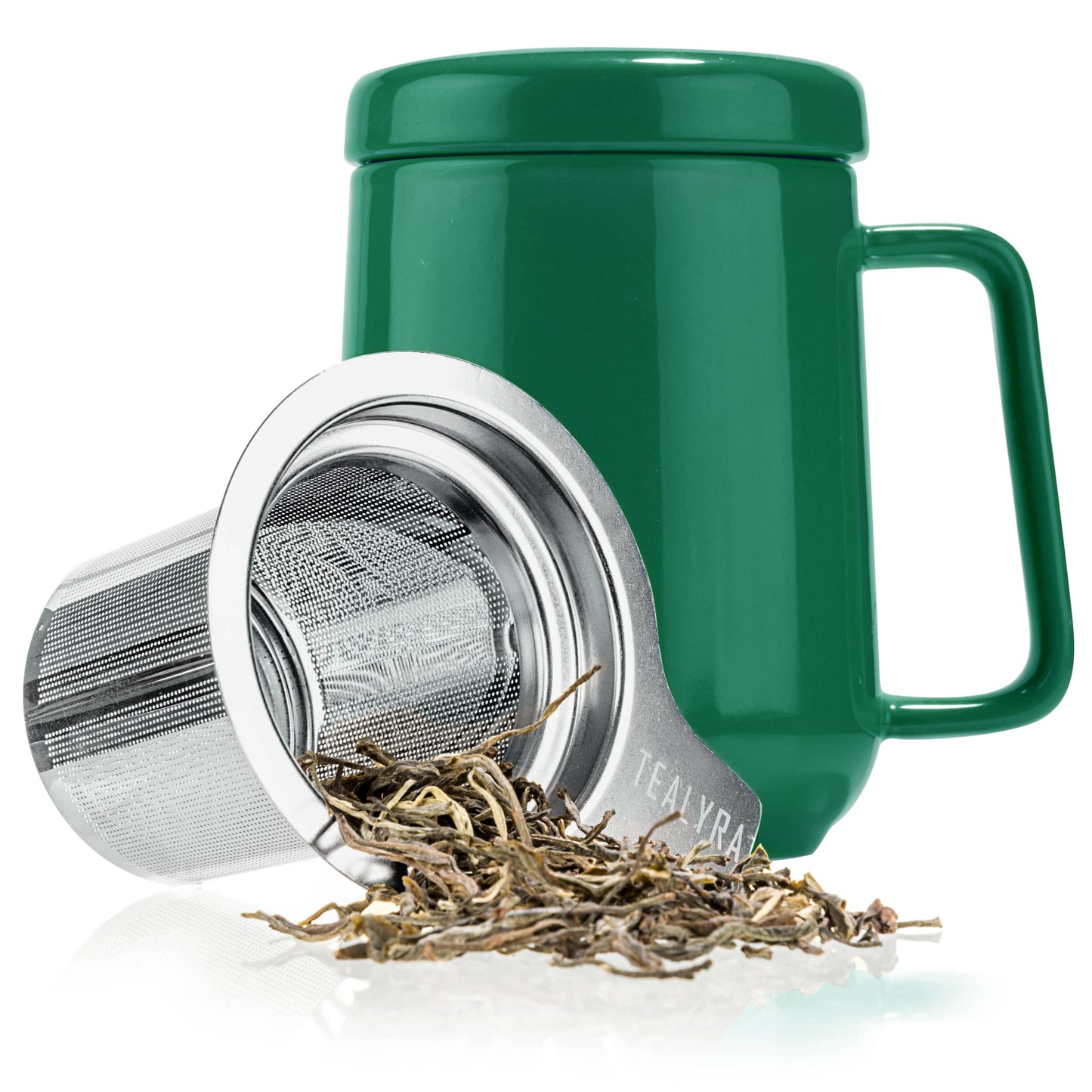 TEALYRA / LUXBE - Peak Green Porcelain Mug With Infuser 19oz