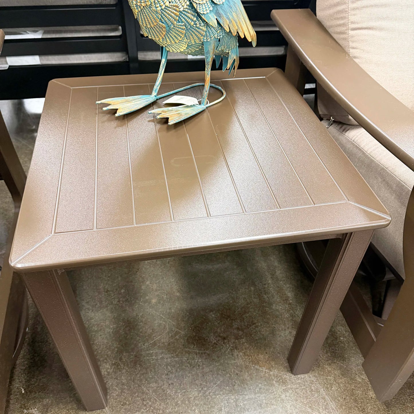 Bronze square side table