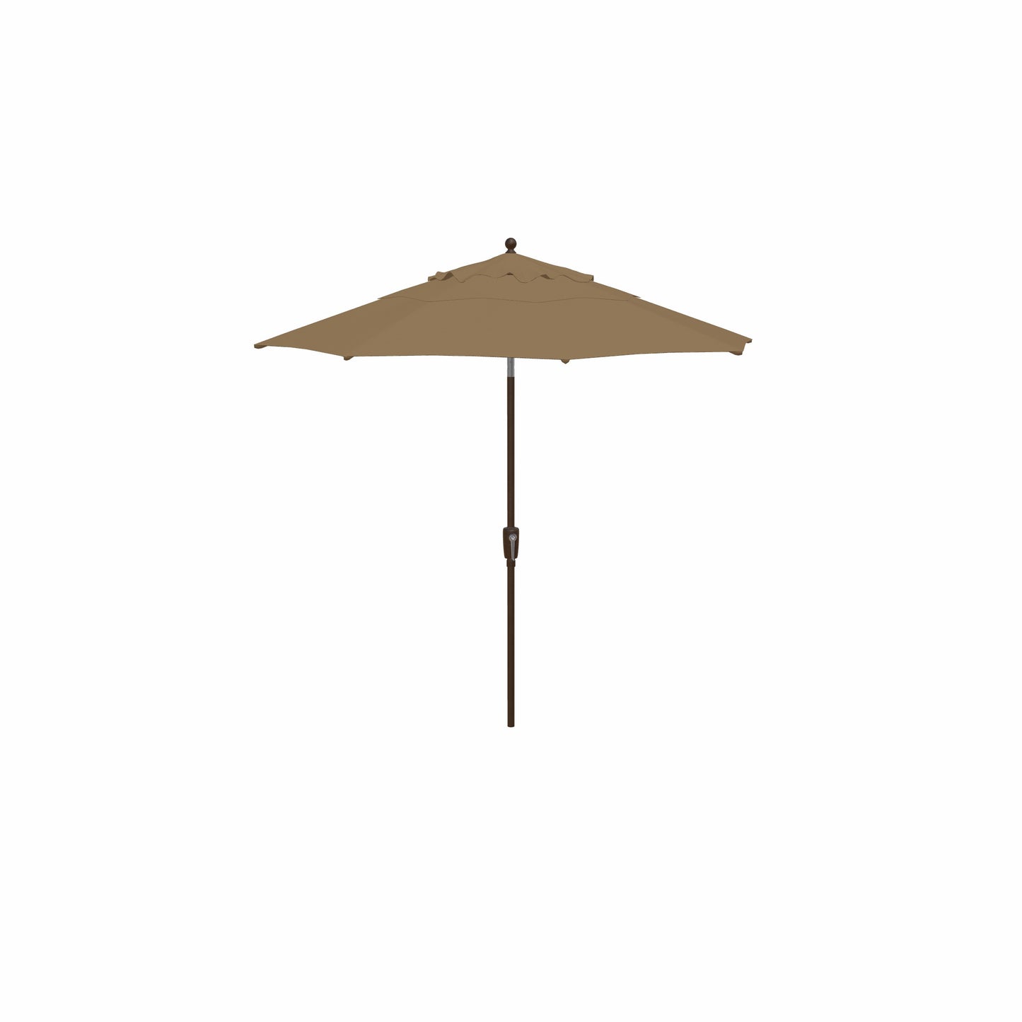 Beige patio umbrella on a white background