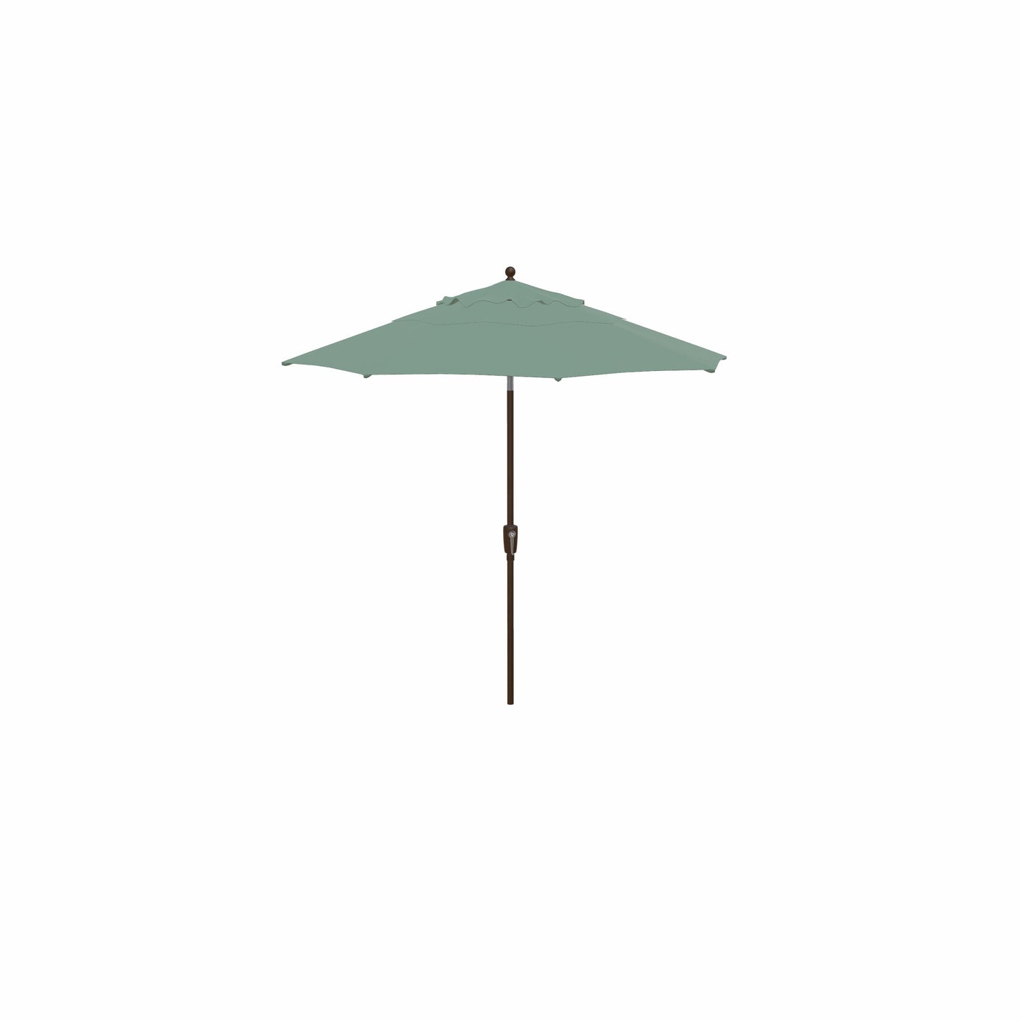 Green patio umbrella on a white background