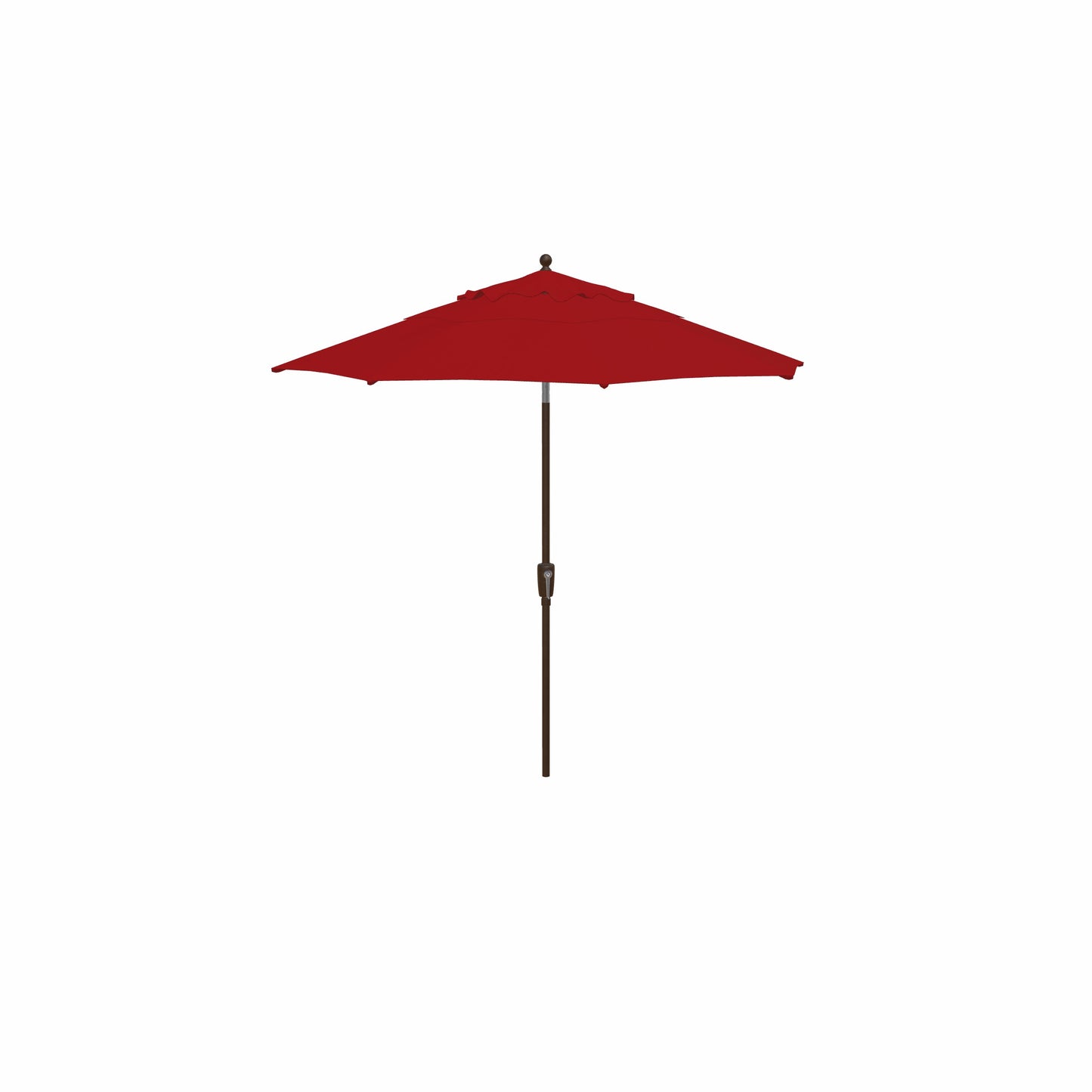 Red patio umbrella on a white background