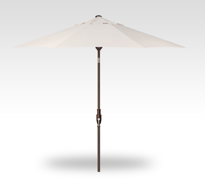 Treasure Garden 9' Glide Tilt Umbrella Bronze Pole Obravia Vanilla Canopy