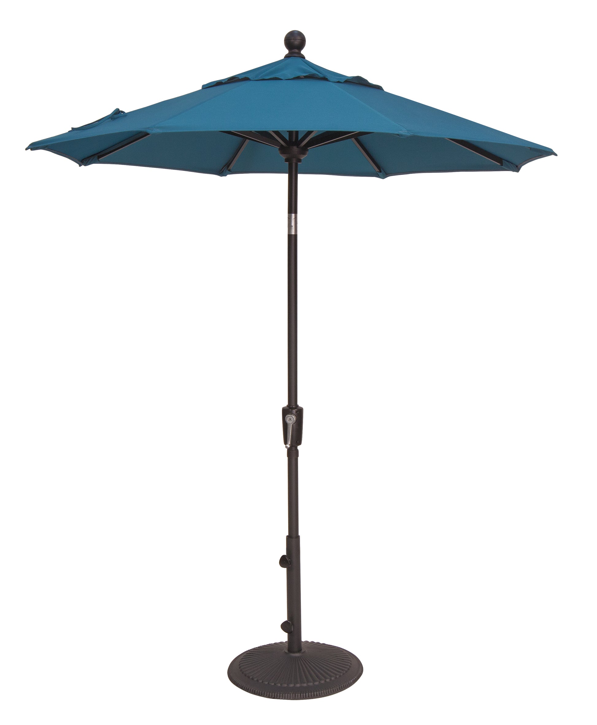 Treasure Garden 9' Glide Tilt Umbrella Bronze Pole Obravia Blue Jay Canopy