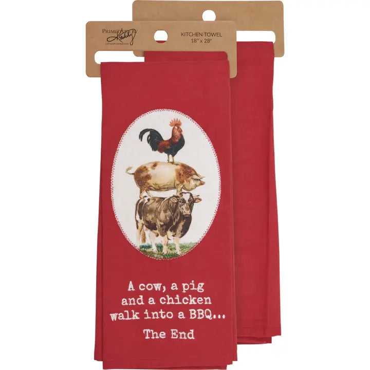 Walk Into a Barbecue Kitchen Towel