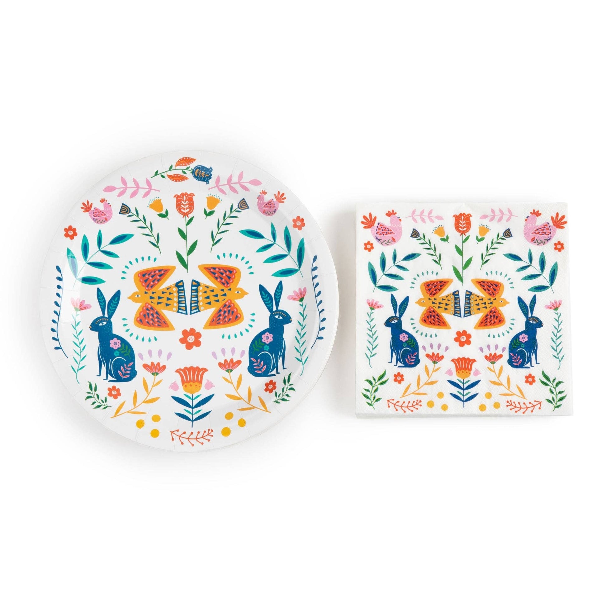 Whimsical Wildlife" 48Pc Paper Plate & Napkin Set