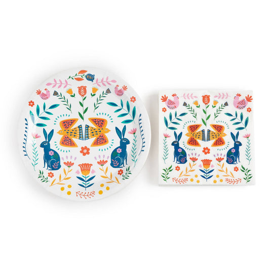 Whimsical Wildlife" 48Pc Paper Plate & Napkin Set