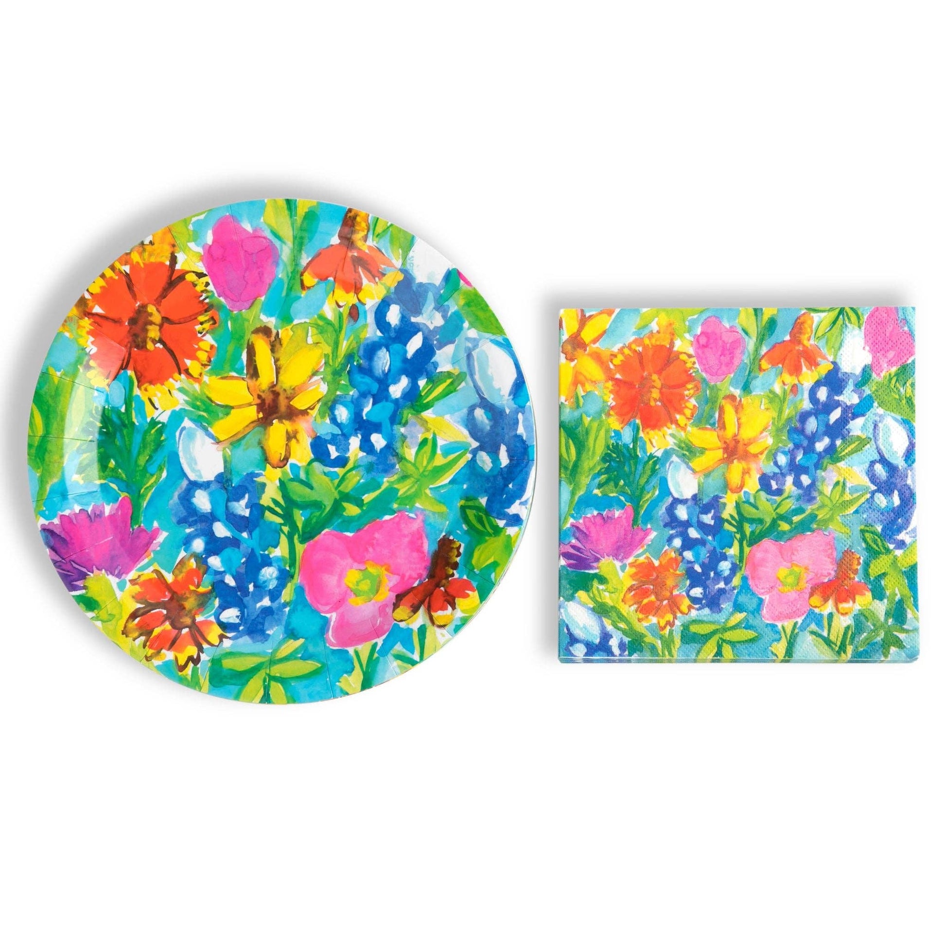 Wild About Wildflowers" 48Pc Paper Plate & Napkin Set