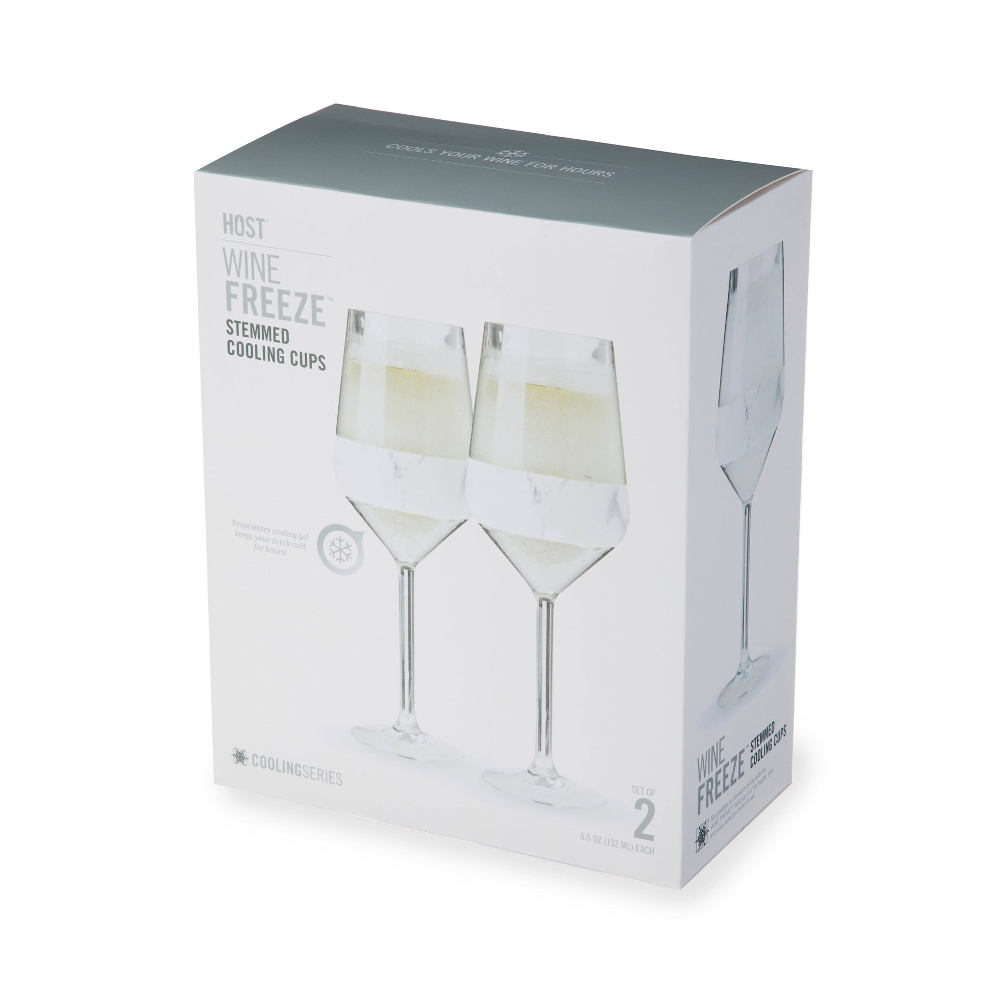 Wine FREEZE™ Stemmed Cooling Cups - Marble Box