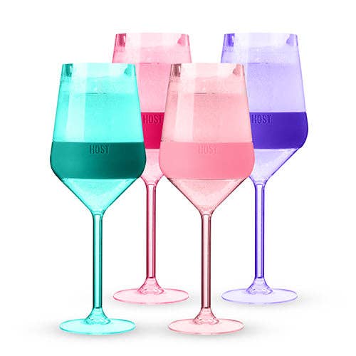 Wine FREEZE™ Stemmed Cooling Cups - Tinted Colors