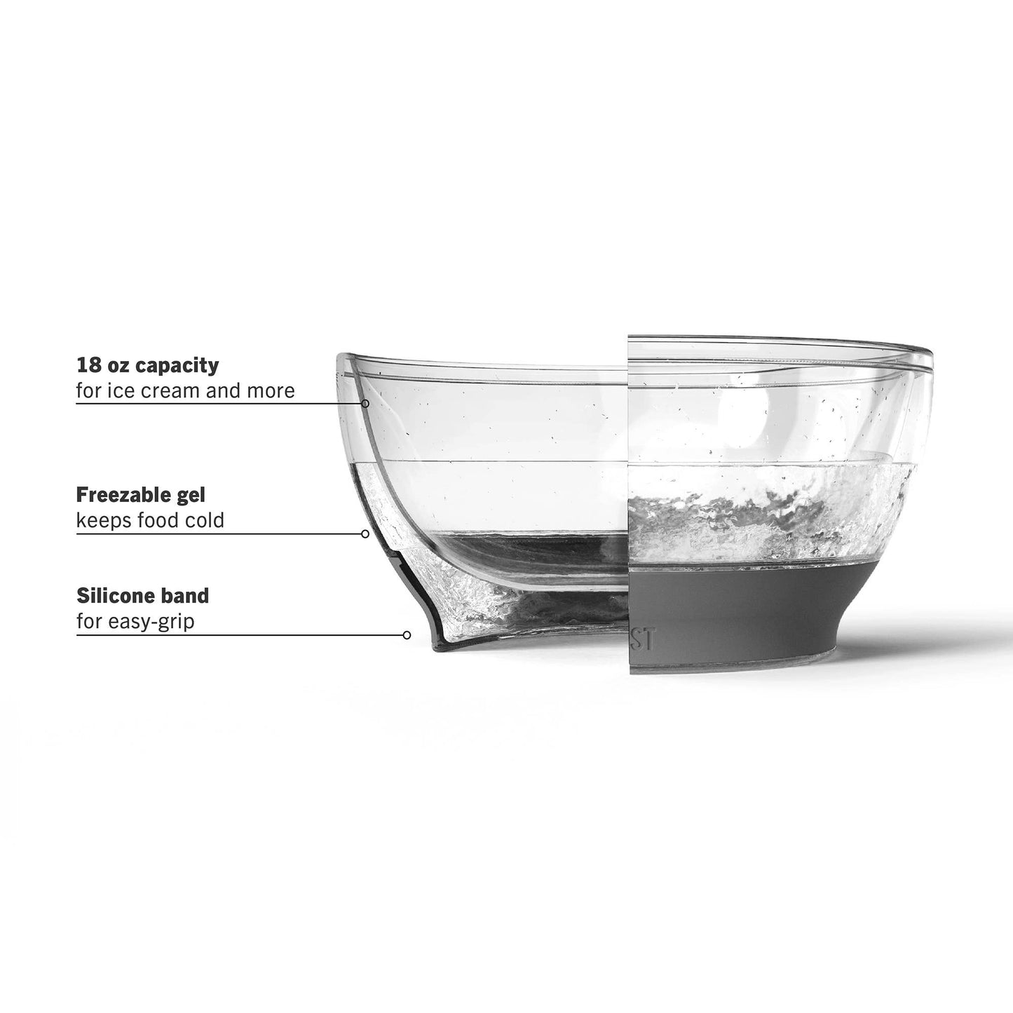 Ice Cream FREEZE™ Cooling Bowls w/ Cooling Gel - Set of 2