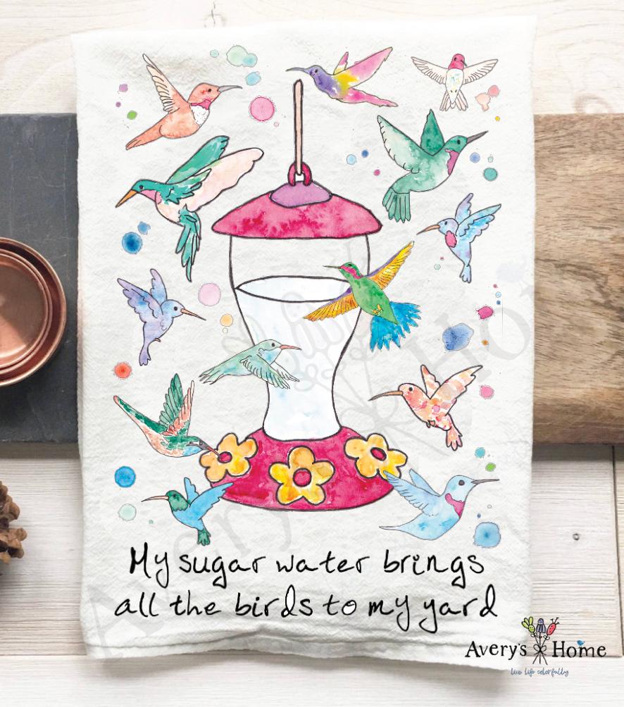 Avery Home Hummingbird Garden Kitchen Towel