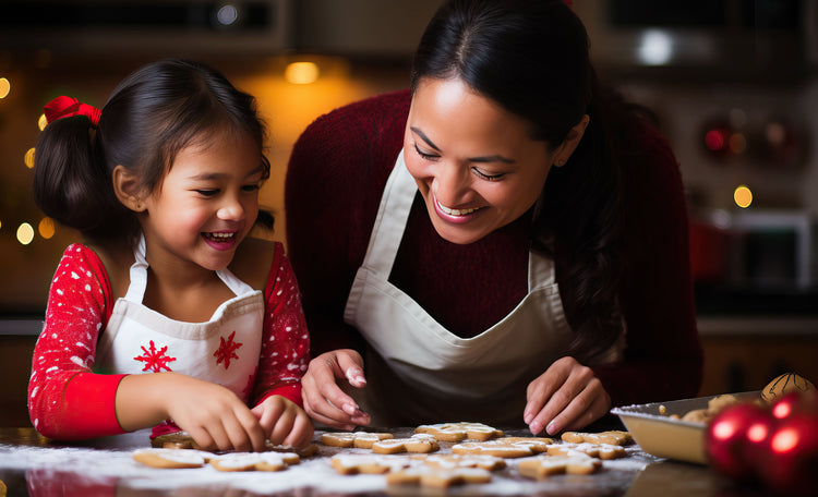 Mother and Daughter baking cookies