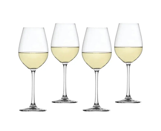 Spiegelau Salute High Stemmed Crystal White Wine Glasses Set of 4