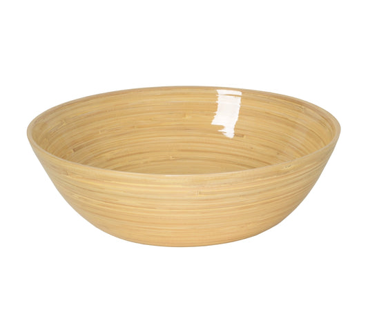 Bamboo serving bowl in natural
