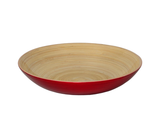 Bamboo serving bowl in Red
