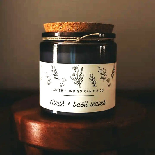 Aster & Indigo Citrus Basil Leaves Candle