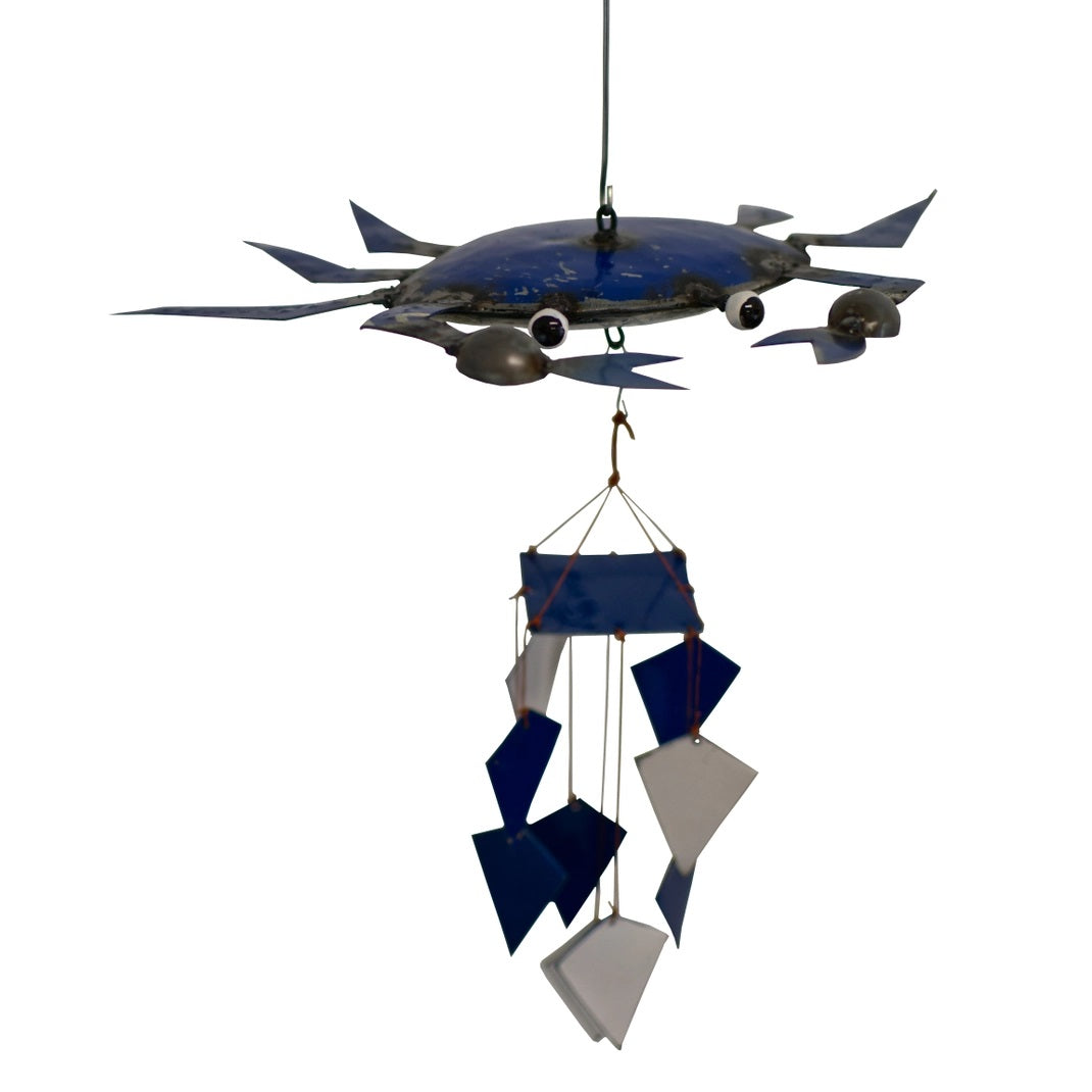 Blue Crab Upcycled Oil Drum Wind Chime