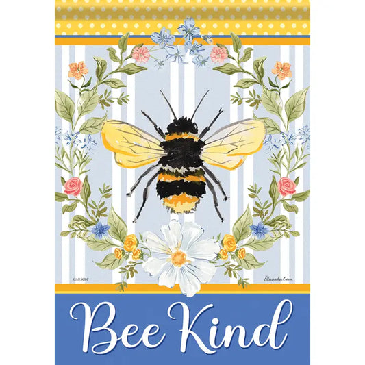 Carson Garden Flag - Bee Kind Wreath