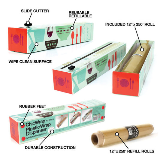 ChicWrap Plastic Wrap Dispenser - Cooks Tools